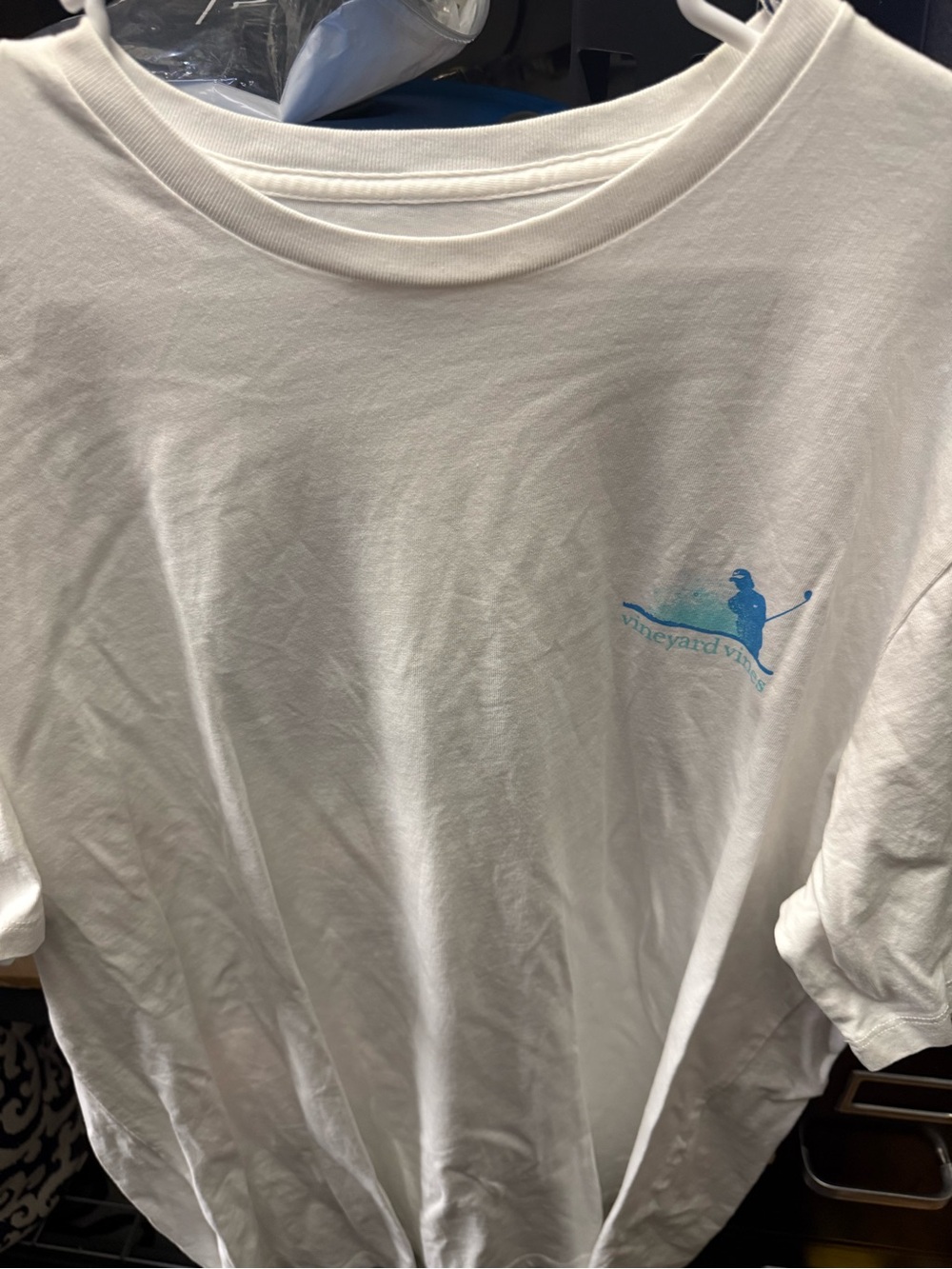 Vineyard Vines White Tee with Light Blue Whale Logo